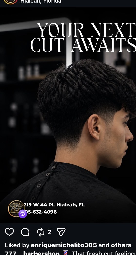 Fresh haircut at 777 Barbershop