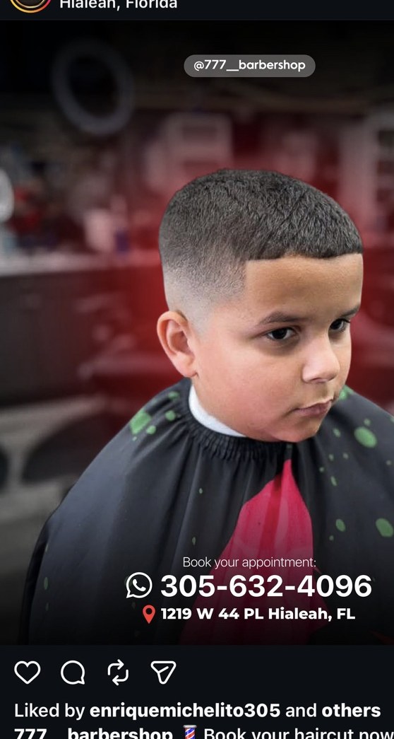 Kids haircut from 777 Barbershop