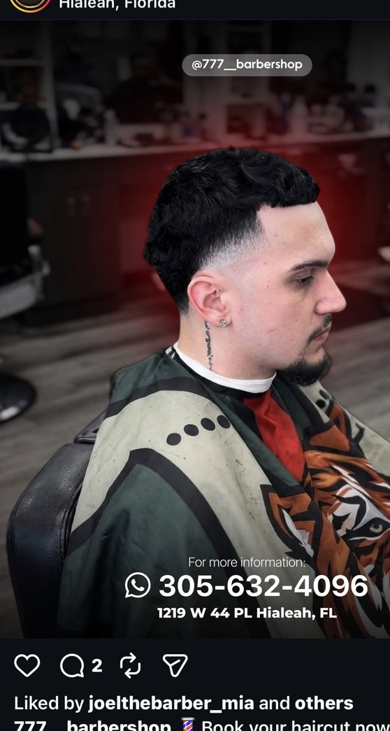 Fresh fade from 777 Barbershop